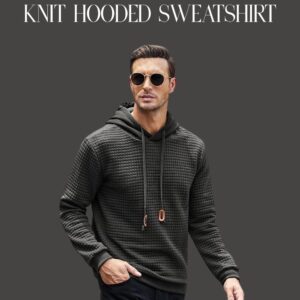 COOFANDY Men’s Waffle Knit Hooded Sweatshirt
