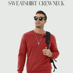 MAGCOMSEN Mens Sherpa Lined Fleece Sweatshirt Warm Crewneck Pullover