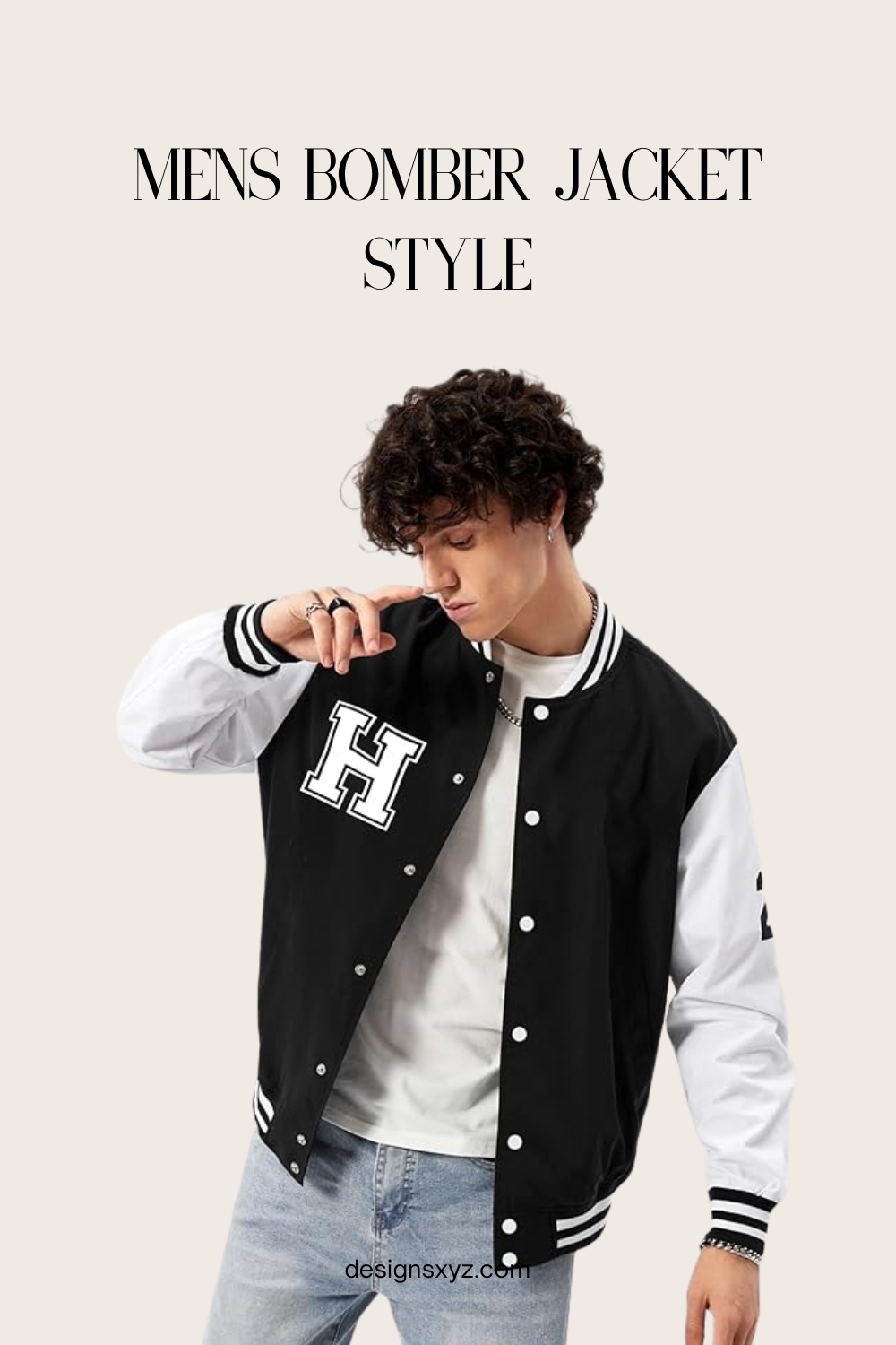 Mens Bomber Jacket Baseball Style