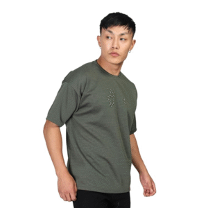 Mens Oversized Solid T-Shirt - Loose Fit Half Sleeves Round Neck