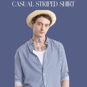 U-Turn Mens Cotton Striped Shirt